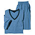 Navigazione | Schlafanzug Halbarm | V-Ausschnitt, bügelfrei | Farbe jeansblau