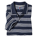 Polo-Shirt | Baumwolle Pique mit Streifen | Farbe marine