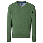 Redmond | Baumwoll-Pullover | V-Ausschnitt | Gras