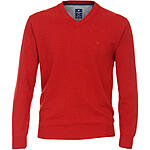 Redmond | Baumwoll-Pullover | V-Ausschnitt | Hellrot
