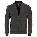 Redmond | College-Strickjacke | Baumwoll-Cardigan mit Reiverschluss | Anthrazit