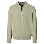 Redmond | College-Strickjacke | Baumwoll-Cardigan mit Reiverschluss | Beige