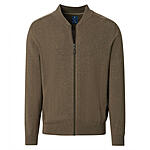 Redmond | College-Strickjacke | Baumwoll-Cardigan mit Reiverschluss | Caf