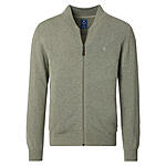 Redmond | College-Strickjacke | Baumwoll-Cardigan mit Reiverschluss | Salbei
