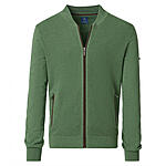 Redmond | College-Strickjacke | Struktur-Cardigan mit Reiverschluss | Baumwolle | Gras