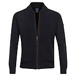 Redmond | College-Strickjacke | Struktur-Cardigan mit Reiverschluss | Baumwolle | Marine