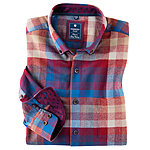 Redmond | Flanell-Hemd | Baumwolle Karo | Button-down-Kragen | Burgund