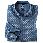 Redmond | Flanell-Hemd | Bedruckte Baumwolle | Button-down-Kragen | Blau