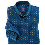 Redmond | Flanell-Hemd | Button-Down-Kragen | Blau Druck