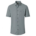 Redmond | Freizeithemd Kurzarm | Baumwolle | Kent Kragen | Oliv Minimal Druck