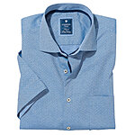 Redmond | Halbarm Hemd Natt | Blau mit Minimal Druck