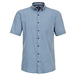 Redmond | Halbarmhemd | Baumwolle Popeline | Button-down-Kragen | Blau Druck