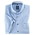 Redmond | Halbarmhemd | Leinen-Baumwoll-Mix | Button-down-Kragen | Blau