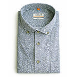 Redmond | Kurzarmhemd | Leinen Mix | Gr�n Druck