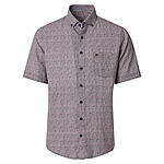 Redmond | Kurzarmhemd | Leinen Mix | Rot Druck