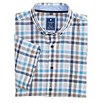   Redmond | Leinenhemd Button-down-Kragen, Halbarm | Karo bunt