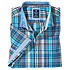 Redmond | Luftiges Halbarm Sommerhemd | Baumwolle, Kent Kragen | Karo blau-aqua