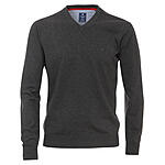 Redmond | Pullover Baumwolle | V-Ausschnitt | Anthrazit