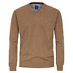 Redmond | Pullover Baumwolle | V-Ausschnitt | Camel