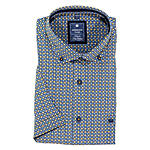 Redmond | Sommerhemd | Halbarm | Baumwolle | Button-down-Kragen | Gelb Druck