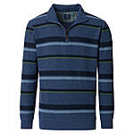 Redmond | Troyer aus hochwertigem Baumwoll-Mix | Blau Streifen