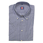 Sommerhemd | Kurzarm | Button-down-Kragen | Baumwolle | Blau