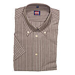 Sommerhemd | Kurzarm | Button-down-Kragen | Baumwolle | Braun
