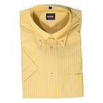 Sommerhemd | Kurzarm | Button-down-Kragen | Baumwolle | Gelb