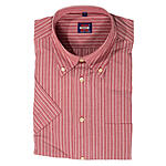 Sommerhemd | Kurzarm | Button-down-Kragen | Baumwolle | Rot