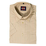 Sommerhemd | Kurzarm | Button-down-Kragen | Baumwolle | Sand