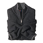 Strickjacke Rippe mit Patentstrick | Farbe anthrazit