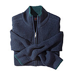 Strickjacke Rippe mit Patentstrick | Farbe marine