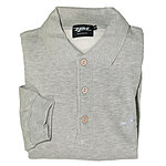 Sweat-Polo | Mit Knopfleiste | Grau