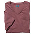 T-Shirt mit V-Ausschnitt und Brusttasche | Flamm-Garn Baumwolle | Farbe rot