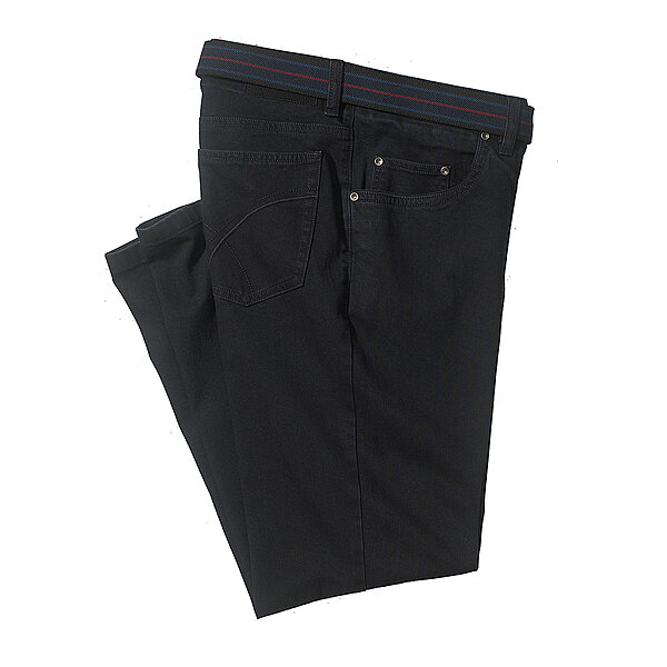 5-pocket Elastic Kurzleib Jeans | Farbe black