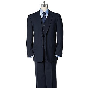 Anzug mit Weste Farbe blau