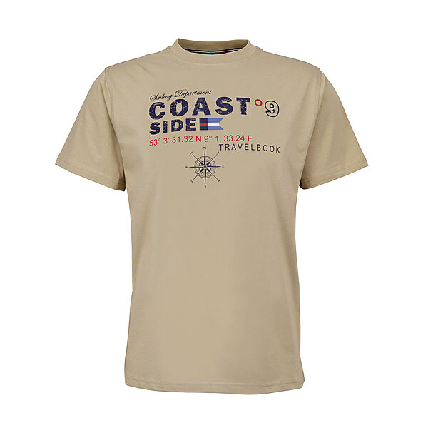 BRIGG | Elastisches T-Shirt | Coast Side | Rundhals | Beige