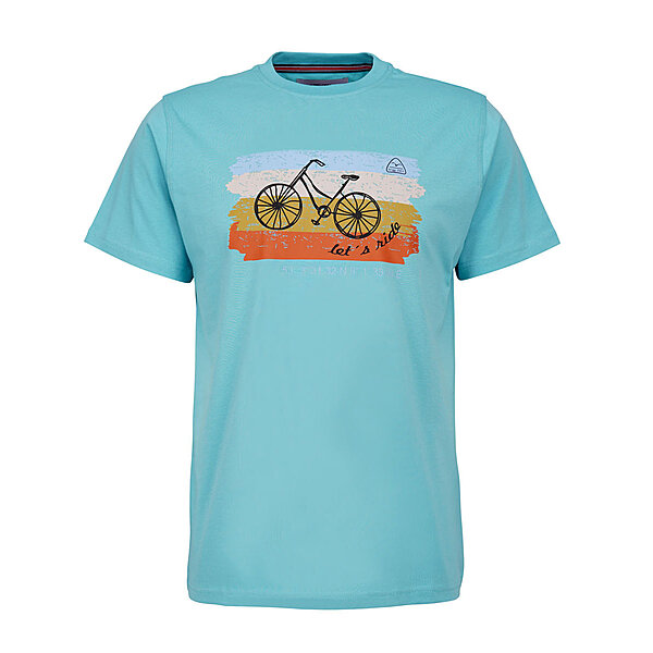 BRIGG | Elastisches T-Shirt | Travel Bike | Rundhals | Aqua