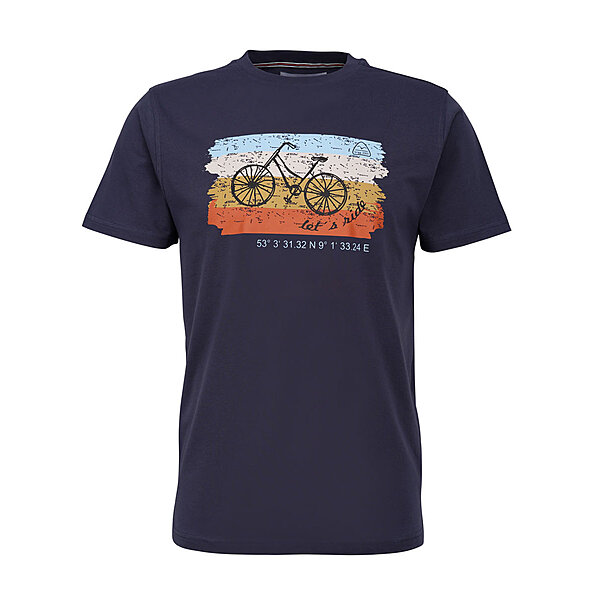 BRIGG | Elastisches T-Shirt | Travel Bike | Rundhals | Navy