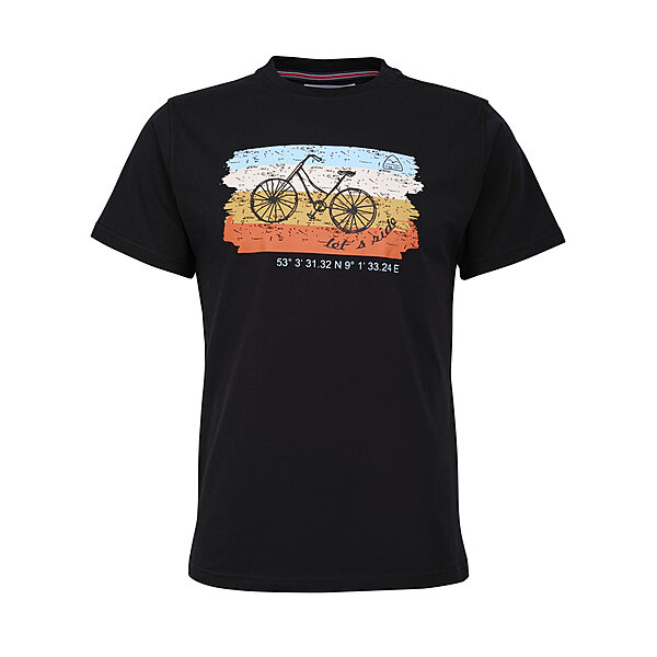 BRIGG | Elastisches T-Shirt | Travel Bike | Rundhals | Schwarz