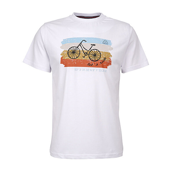 BRIGG | Elastisches T-Shirt | Travel Bike | Rundhals | Weiss