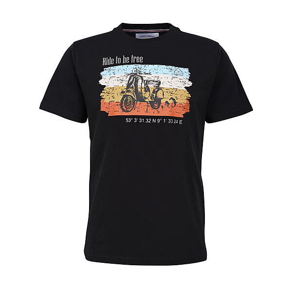 BRIGG | Elastisches T-Shirt | Travel Ride | Rundhals | Schwarz