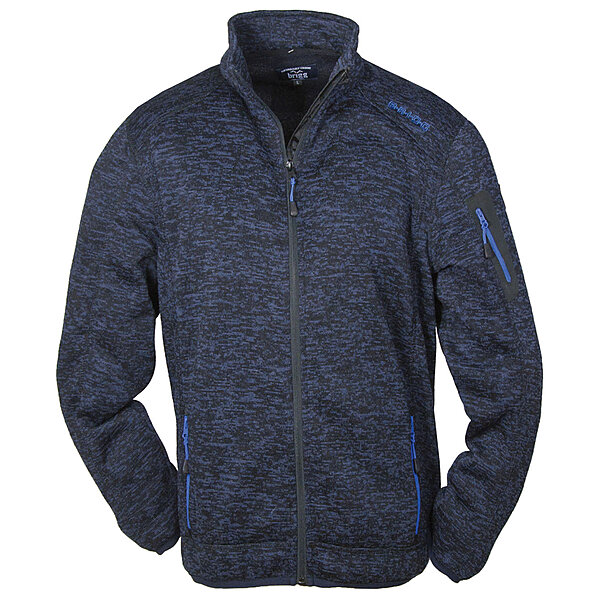 BRIGG | Fleecejacke in Strickoptik | Blau meliert