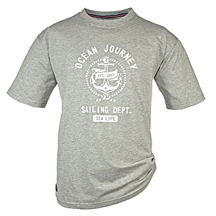BRIGG | Pflegeleichtes T-Shirt | Print Ocean Journey | Grau