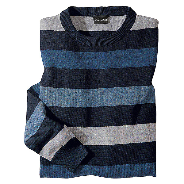 Baumwoll Pullover Farbe blau grau