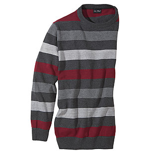 Baumwoll Pullover Farbe grau rot