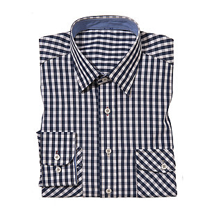 Button Down Hemd Bügelfrei | Farbe blau karo