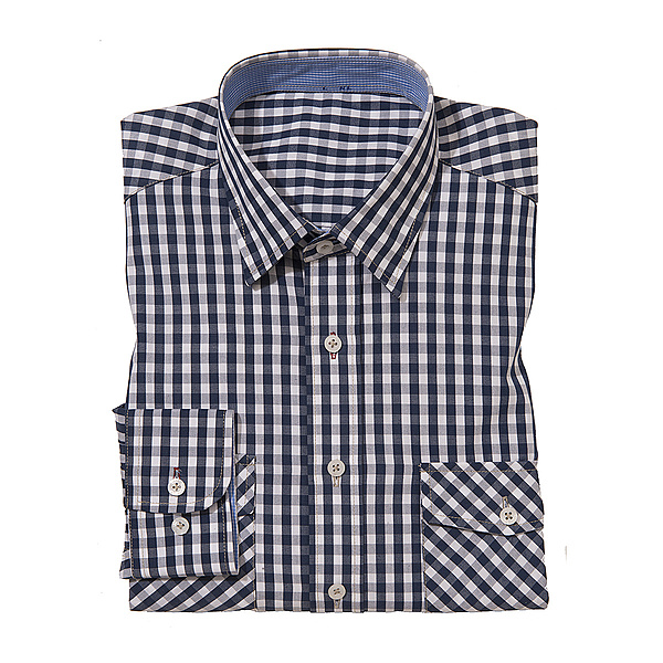 Button Down Hemd Bgelfrei | Farbe blau karo