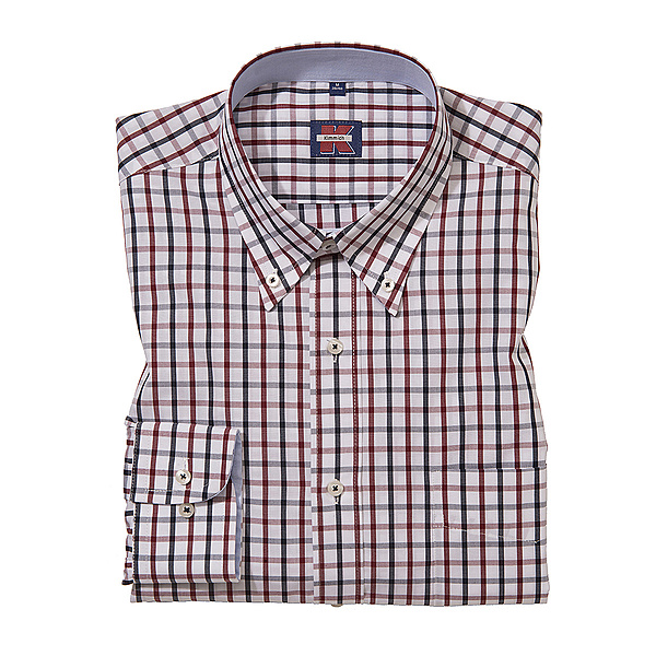 Button Down Hemd Bgelfrei | Farbe blau rot karo