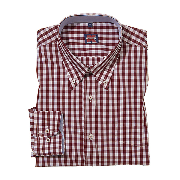 Button Down Hemd Bgelfrei | Farbe rot Karo